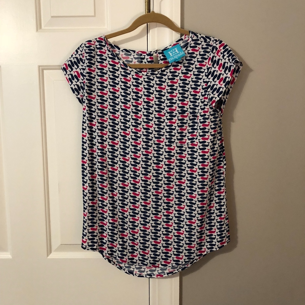 Escapada Whale Print Lightweight Blouse / Shirt